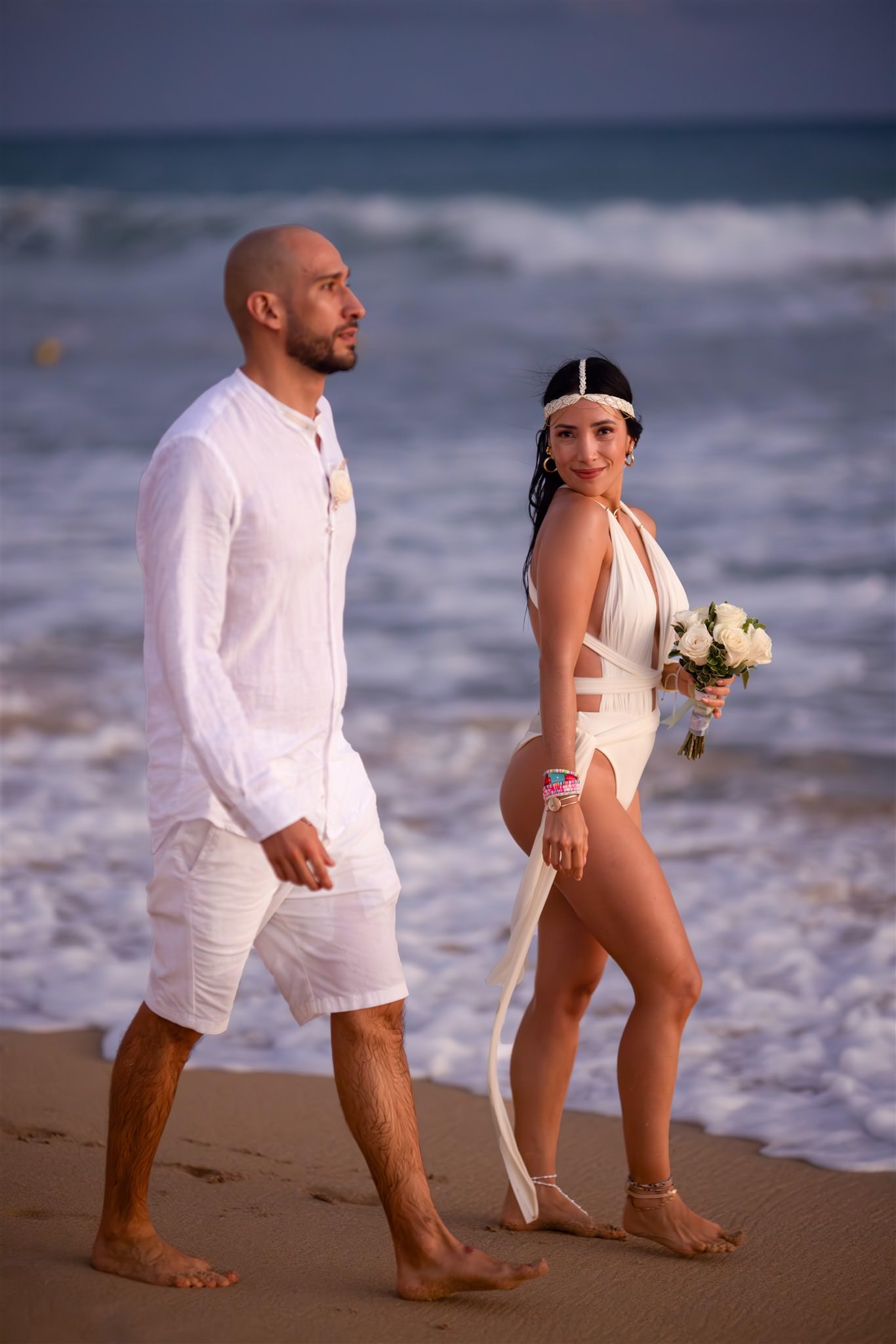 Boda en Playa Macao República Dominicana ceremonia romántica al atardecer — Babula Shots RD