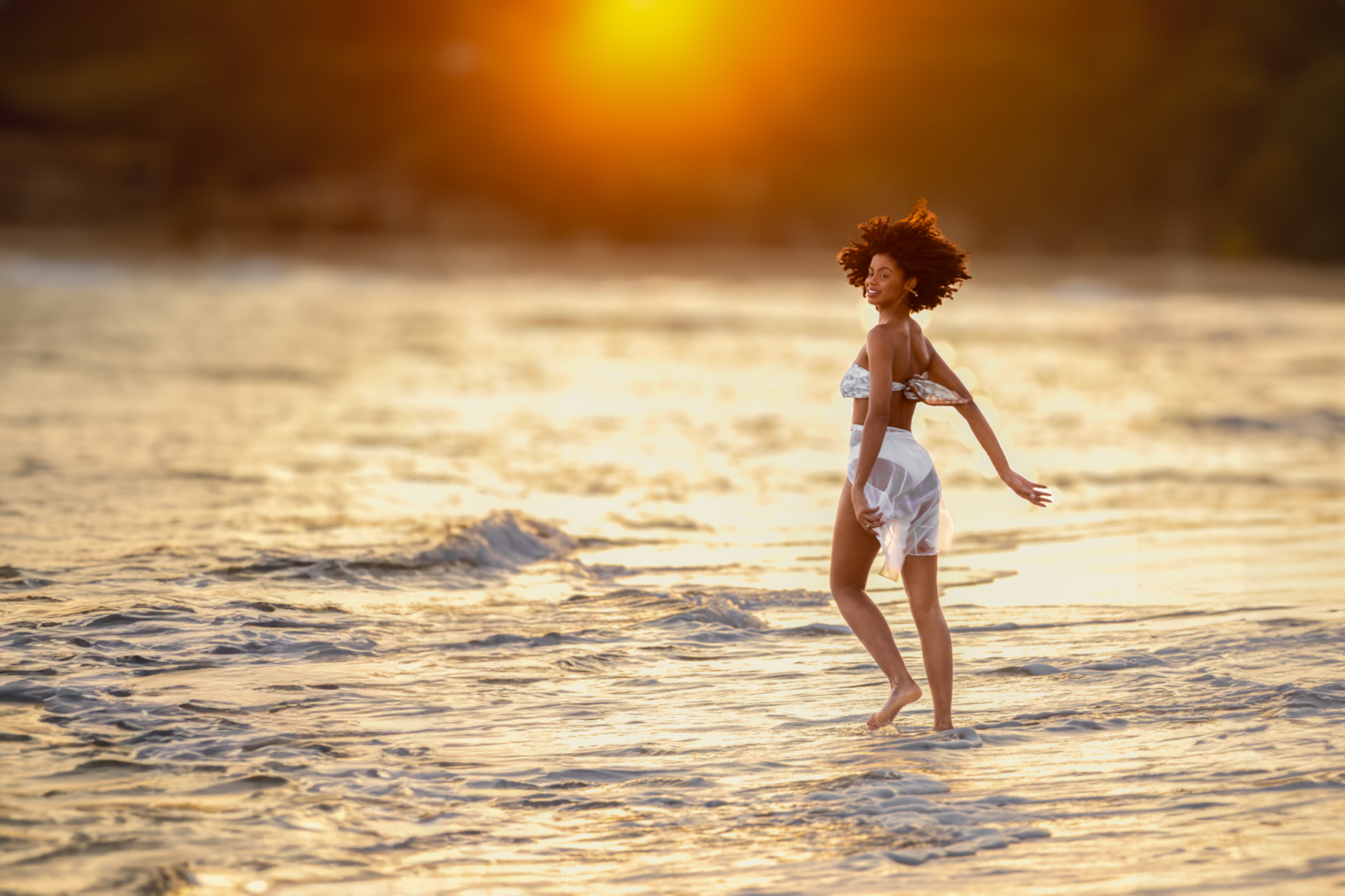Sesión de fotos en la playa al atardecer en Santo Domingo